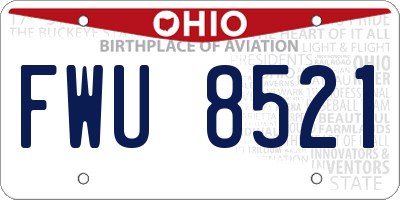 OH license plate FWU8521