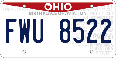 OH license plate FWU8522