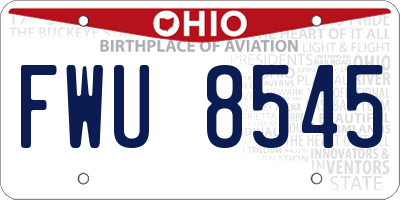 OH license plate FWU8545