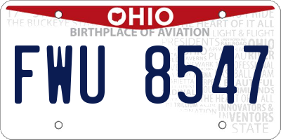 OH license plate FWU8547