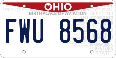 OH license plate FWU8568