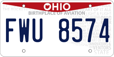 OH license plate FWU8574