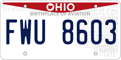 OH license plate FWU8603