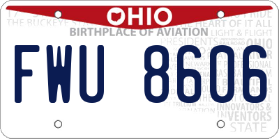 OH license plate FWU8606