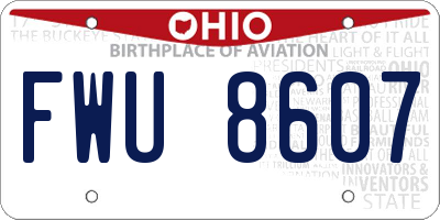 OH license plate FWU8607