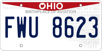 OH license plate FWU8623