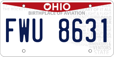 OH license plate FWU8631
