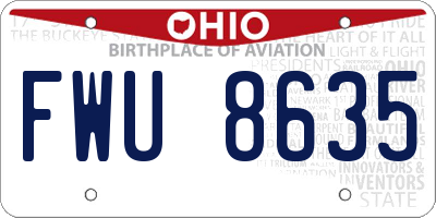 OH license plate FWU8635