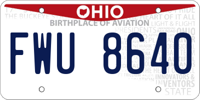 OH license plate FWU8640
