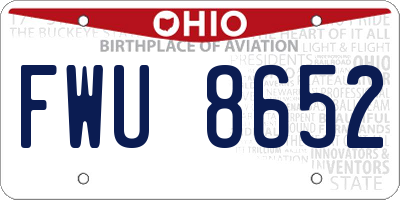 OH license plate FWU8652