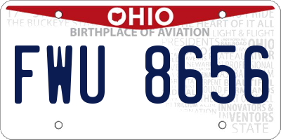 OH license plate FWU8656