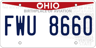 OH license plate FWU8660