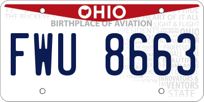 OH license plate FWU8663
