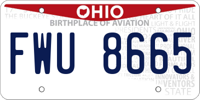 OH license plate FWU8665