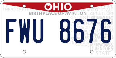 OH license plate FWU8676