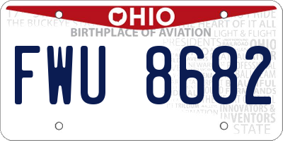 OH license plate FWU8682