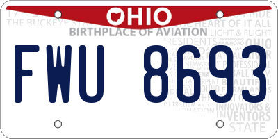 OH license plate FWU8693