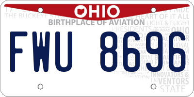 OH license plate FWU8696