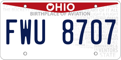 OH license plate FWU8707
