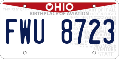 OH license plate FWU8723