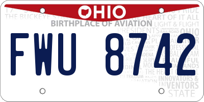 OH license plate FWU8742