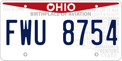 OH license plate FWU8754