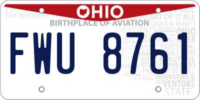 OH license plate FWU8761