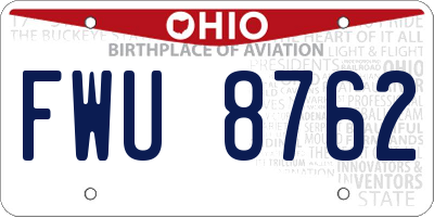 OH license plate FWU8762