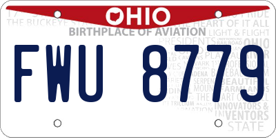 OH license plate FWU8779