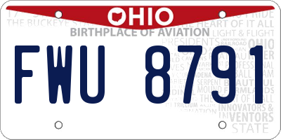 OH license plate FWU8791