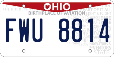 OH license plate FWU8814