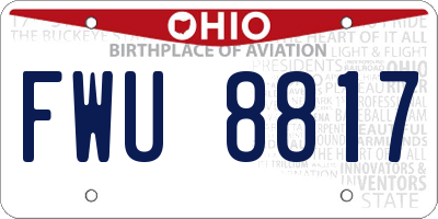 OH license plate FWU8817