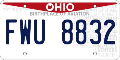 OH license plate FWU8832