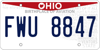OH license plate FWU8847