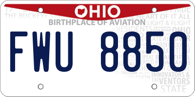 OH license plate FWU8850