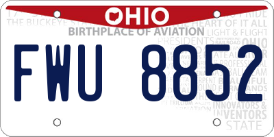 OH license plate FWU8852