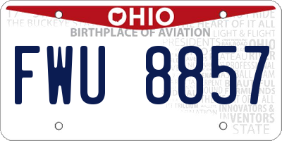 OH license plate FWU8857