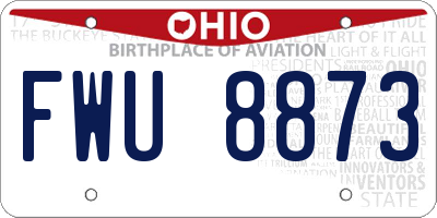 OH license plate FWU8873