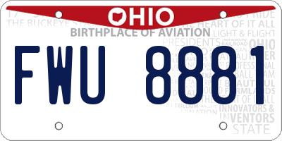 OH license plate FWU8881