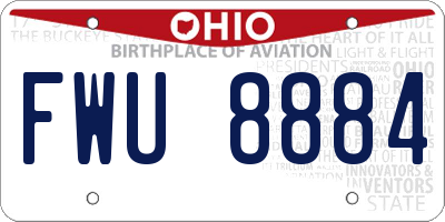 OH license plate FWU8884
