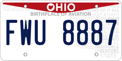 OH license plate FWU8887