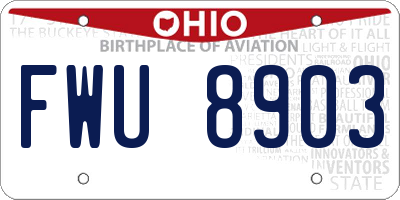 OH license plate FWU8903