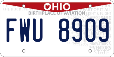 OH license plate FWU8909