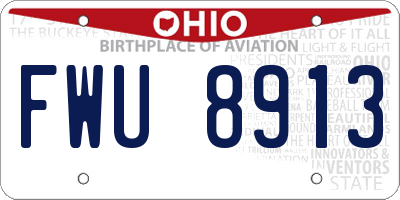 OH license plate FWU8913