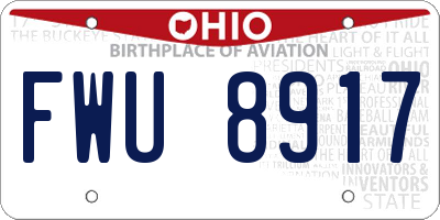 OH license plate FWU8917