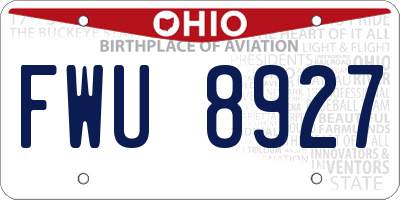 OH license plate FWU8927