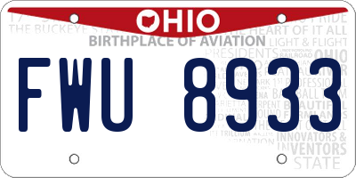 OH license plate FWU8933