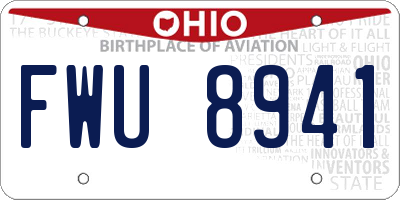 OH license plate FWU8941