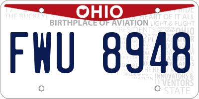 OH license plate FWU8948