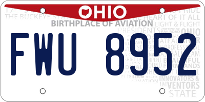 OH license plate FWU8952